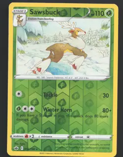 Sawsbuck 012/198 Reverse Holo Pokemon SWSH06: Chilling Reign Near Mint or Better - Image 1