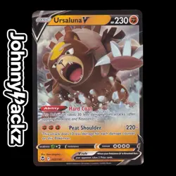 Pokemon TCG - Ursaluna V 102/195 Ultra Rare Card - Silver Tempest (NM) - Image 1