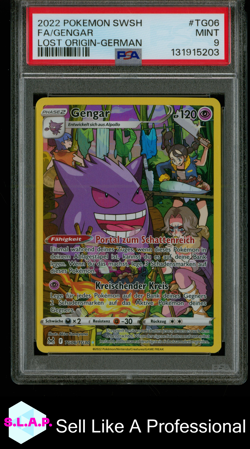 FA/GENGAR LOST ORIGIN-GERMAN POKEMON SWORD & SHIELD LOST ORIGIN 2022 TG06 PSA 9 - Image 1