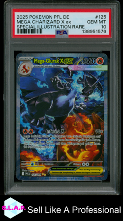 MEGA CHARIZARD X EX SPECI4L ILL RARE POKEMON GER PFL DE 2025 125 PSA 10 - Image 1