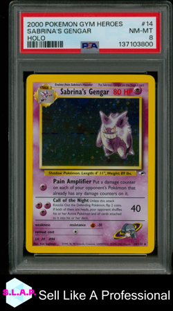 SABRINA'S GENGAR HOLO POKEMON GYM HEROES 2000 14 PSA 8 - Image 1