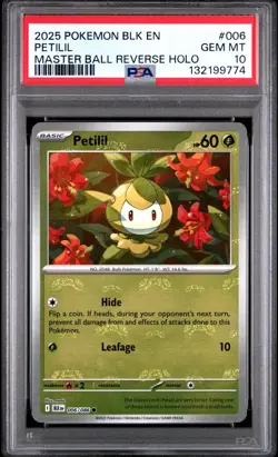 PSA 10 PETILIL 006/086 MASTER BALL REVERSE HOLO BLACK BOLT POKEMON 🍃 - Image 1