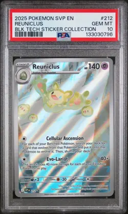 2025 POKEMON SVP EN-SV BLACK STAR PROMO #212 REUNICLUS PSA 10 - Image 1