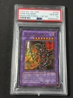 Yugioh PSA 10 Dark Paladin MFC-105 1st Edition Ultra Rare CORRECTED ART - Image 1