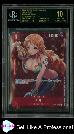 NAMI ONE PIECE ST01-007 2022 STANDARD BATTLE WINNER RARE JAP BLACK LABEL BGS 10 - Image 1