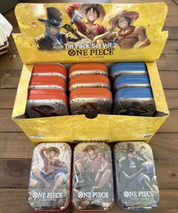 One Piece TCG Tin Pack Set Vol. 2 Set Lot Of 12 TS-02 Display English New - Image 1