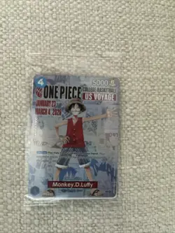 One Piece Monkey D. Luffy US Voyage College Basketball Promo Card Sealed - Image 1
