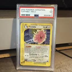Pokemon Holo Clefable 7/165 2002 Expedition PSA 7 Graded Card SWIRL - Image 2