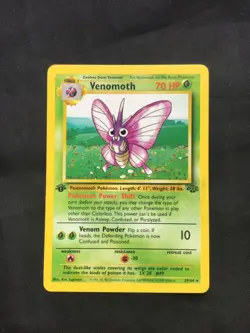 Pokemon Cards: 1st Edition Jungle Rare: Venomoth 29/64 - Image 1