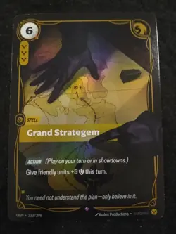 GRAND STRATEGEM 233/298 RIFTBOUND LEAGUE OF LEGENDS RARE FOIL ENGLISH CARD - Image 1