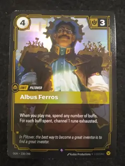 ALBUS FERROS 230/298 RIFTBOUND LEAGUE OF LEGENDS RARE FOIL ENGLISH CARD - Image 1