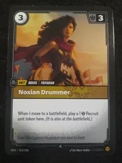 NOXIAN DRUMMER 222/298 RIFTBOUND LEAGUE OF LEGENDS RARE FOIL ENGLISH CARD - Image 1