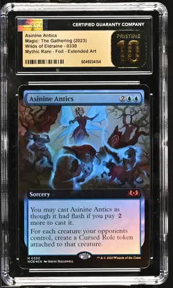 ASININE ANTICS Wilds of Eldraine Extended Art Foil Mythic CGC Pristine 10 MTG - Image 1
