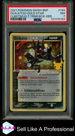 QUAJUTSU-GOLD STR CLBRTNS.ETB GER.POKEMON SWSH BLCK STR PRM 2021 144 PSA 7 - Image 1