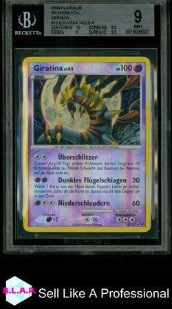 GIRATINA LV63 POKEMON 10/127 2009 PLATINUM HOLO R GERMAN BGS 9 - Image 1