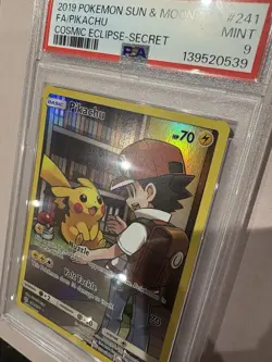 Pokemon TCG Pikachu Holo Secret Art Rare Card PSA 9 Cosmic Eclipse 241/236 Mint - Image 5