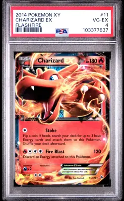 2014 POKEMON XY FLASHFIRE #11 CHARIZARD EX PSA 4 - Image 1