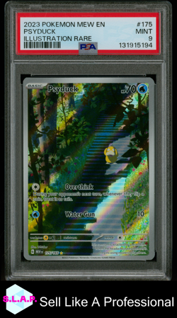 PSYDUCK ILLUSTRATION RARE POKEMON MEW EN-151 2023 175 PSA 9 - Image 1