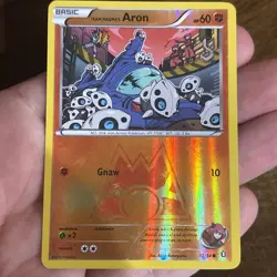 Pokemon TCG Team Magma's Aron Double Crisis 12/34 Reverse Holo Gas Fire Art - Image 1