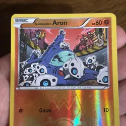 Pokemon TCG Team Magma's Aron Double Crisis 12/34 Reverse Holo Gas Fire Art - Image 2