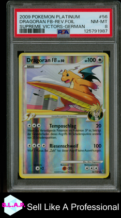 DRAGORAN FB-REV.FOIL POKEMON PLATINUM SUPREME VICTORS-GER 2009 56 PSA 8 - Image 1