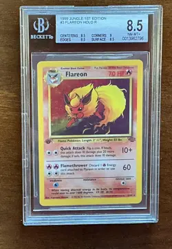 1999 Pokemon Jungle 1st Edition #03 Flareon BGS 8.5 - Image 1