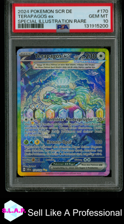 TERAPAGOS EX SPECI4L ILL RARE POKEMON GER SCR DE-STELLAR CROWN 2024 170 PSA 10 - Image 1