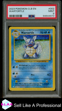 WARTORTLE POKEMON #002 2023 CLB HOLO ENGLISCH PSA 9 - Image 1