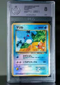 Marill (Southern Islands, japanisch, reverse holo) PSA BGS PGS 8 Pokemon Karte - Image 1