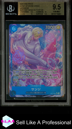 SANJI ALT ART ONE PIECE OP11-051 2025 A FIST OF DIVINE SPEED - JPN BGS 9,5 - Image 1