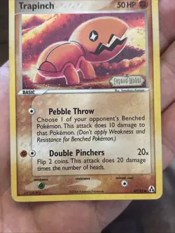 Pokemon TCG Card Trapinch 67/92 Legend Maker Reverse Holo Stamped Old School - Image 4