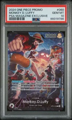 2024 One Piece PSA Magazine Promo # 060 Monkey D. Luffy PSA 10 Card! GEM MINT! - Image 1