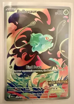 Bulbasaur Mega Evolutions Stamped Boxtopper Sealed Promo Card MEGen 133/132 - Image 1
