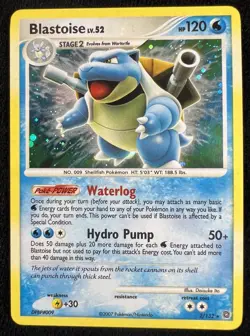 2007 Secret Wonders Blastoise Holo BLEED Error card 2/132 - LP - Image 4