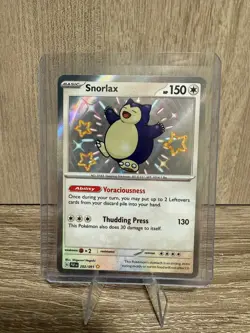 Pokemon TCG Paldean Fates Snorlax Card 202/091 Baby Shiny Rare Holo - Image 1