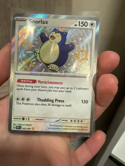 Pokemon TCG Paldean Fates Snorlax Card 202/091 Baby Shiny Rare Holo - Image 3
