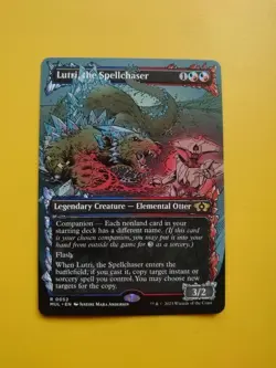 Lutri, the Spellchaser. RARE MUL R0052 Elemental Otter Borderless MTG Card. - Image 1