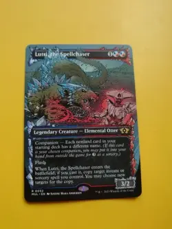 Lutri, the Spellchaser. RARE MUL R0052 Elemental Otter Borderless MTG Card. - Image 2