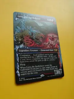 Lutri, the Spellchaser. RARE MUL R0052 Elemental Otter Borderless MTG Card. - Image 4