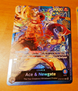 ONE PIECE ENGLISH CARD GAME HOLO CARTE ACE NEWGATE ST22-001 SR ST EN TCG NEUF - Image 1