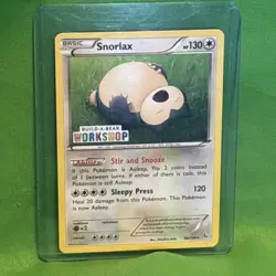 Pokemon TCG: SNORLAX 80/106 build-a-bear workshop promo card DAMAGED ng11312 - Image 1