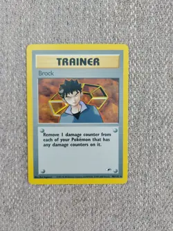 Pokemon TCG Brock Trainer Card Gym Heroes 98/132 Vintage Rare, Near Mint - Image 1