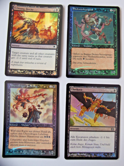 MTG Magic the Gathering 4 FOIL Karten schwarz EX vintage Flickwerkzombie - Image 1