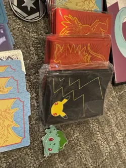 Huge Pokemon TCG Accessories Lot Coin, Dice Counters Pin Sleeves Tin Lunchbox - Image 2