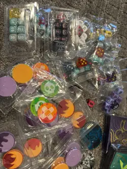 Huge Pokemon TCG Accessories Lot Coin, Dice Counters Pin Sleeves Tin Lunchbox - Image 3