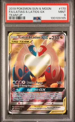 PSA 9 Latios & Latias GX - Team Up 170/181 - Graded Pokemon Card - Image 1