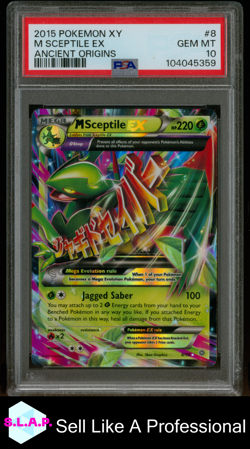 M SCEPTILE EX ANCIENT ORIGINS POKEMON XY ANCIENT ORIGINS 2015 8 PSA 10 - Image 1