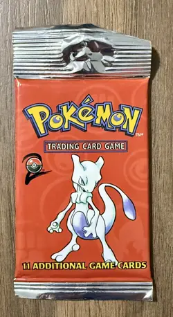 WOTC Pokemon Base Set 2 Mewtwo Art (SEALED) Booster Pack 2000 Long Crimp - Image 1
