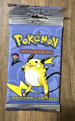 WOTC Pokemon Base Set 2 Raichu Art (SEALED) Booster Pack 2000 Long Crimp - Image 1