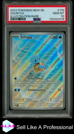 SQUIRTLE ILLUSTRATION RARE POKEMON GERMAN MEW DE-151 2023 170 PSA 10 - Image 1